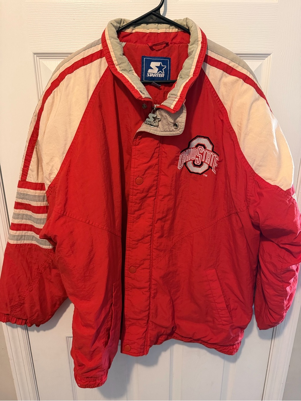Starter Ohio State mens Red and White Team Jacket